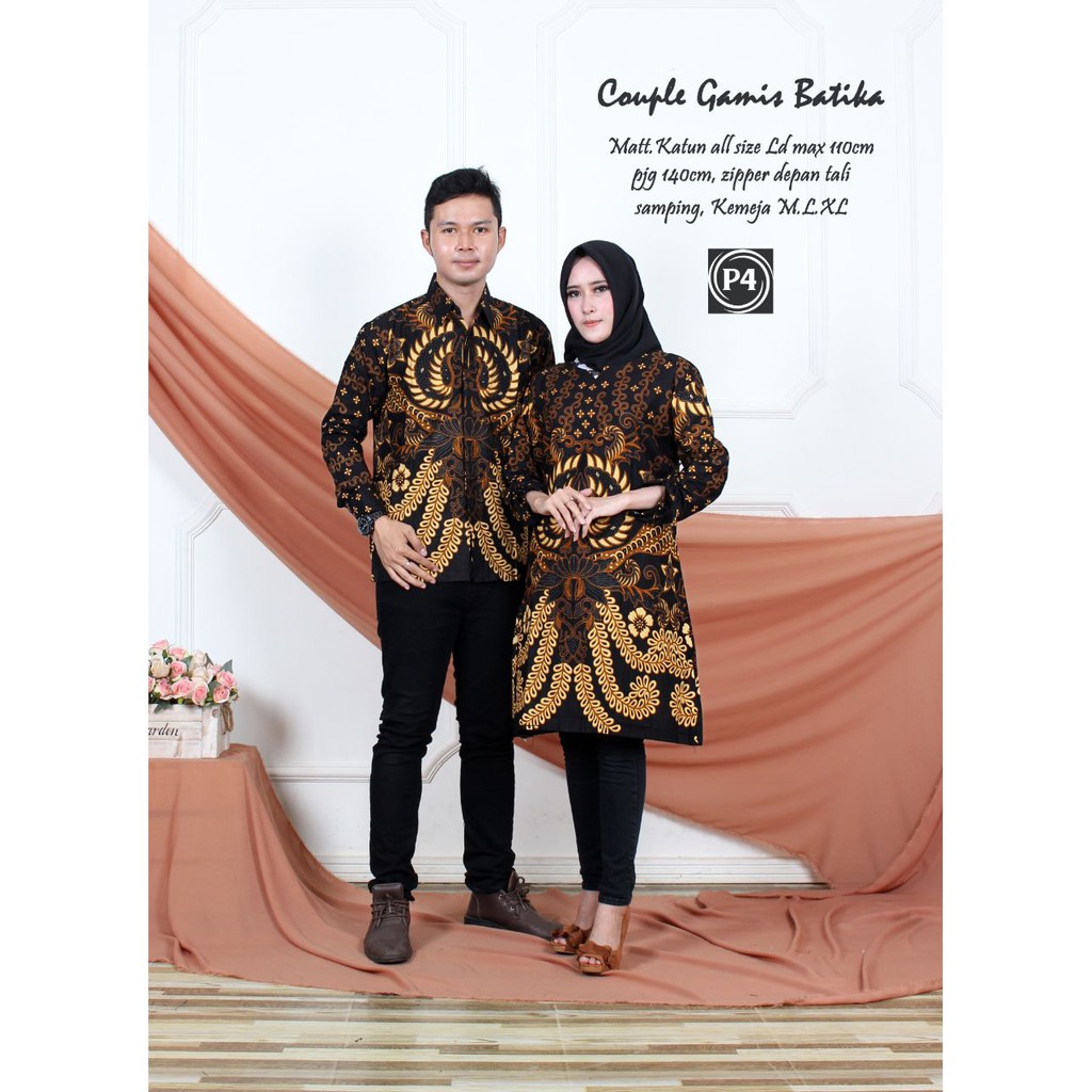 JAVA CP017 baju couple KEMEJA  GAMIS batik grosir seragam pasangan keluarga