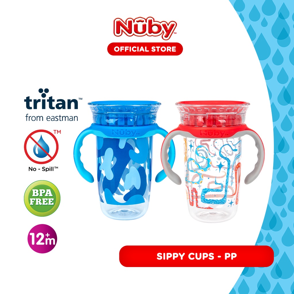 Nuby Tritan Smart Cup 300ml - Botol Minum Anak 12m+ (Tersedia varian warna)