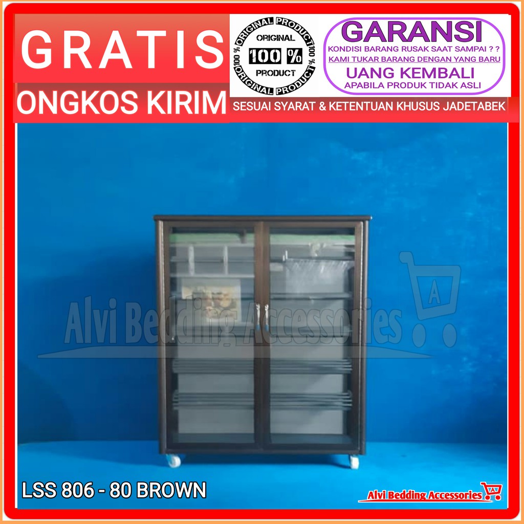 Lemari Rak Sepatu 6 SUSUN LSS 806-80 Aluminium ( Full Brown ) Bufet Sendal Bupet Sandal