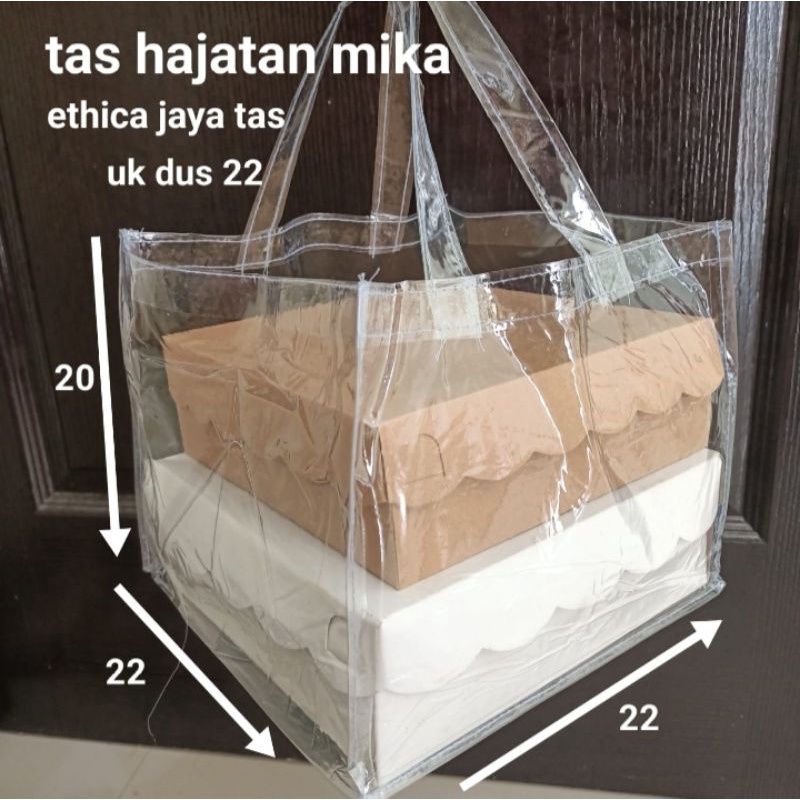 tas hajatan mika souvenir 22x22 full mika /dus nasi 22