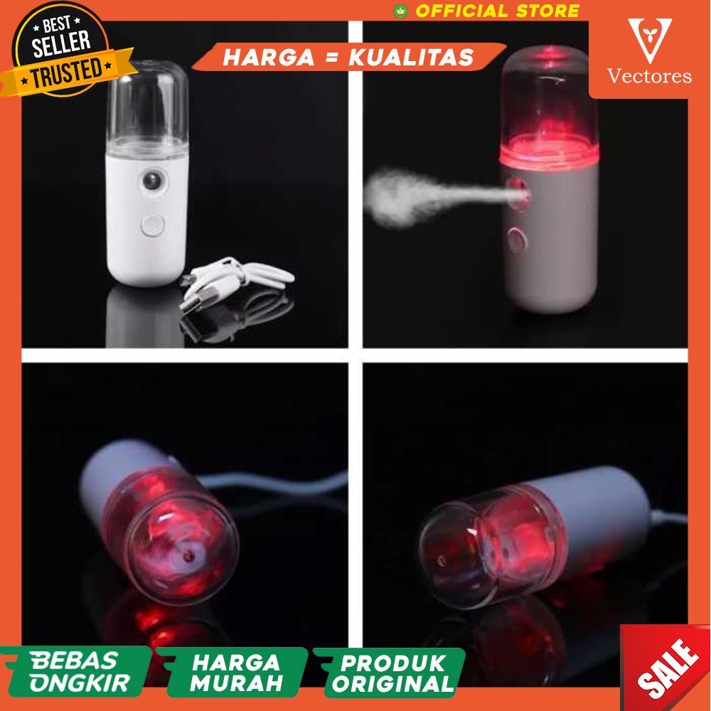 Facial Steamer Wajah Pelembab Terbaru Portable LED ORIGINAL