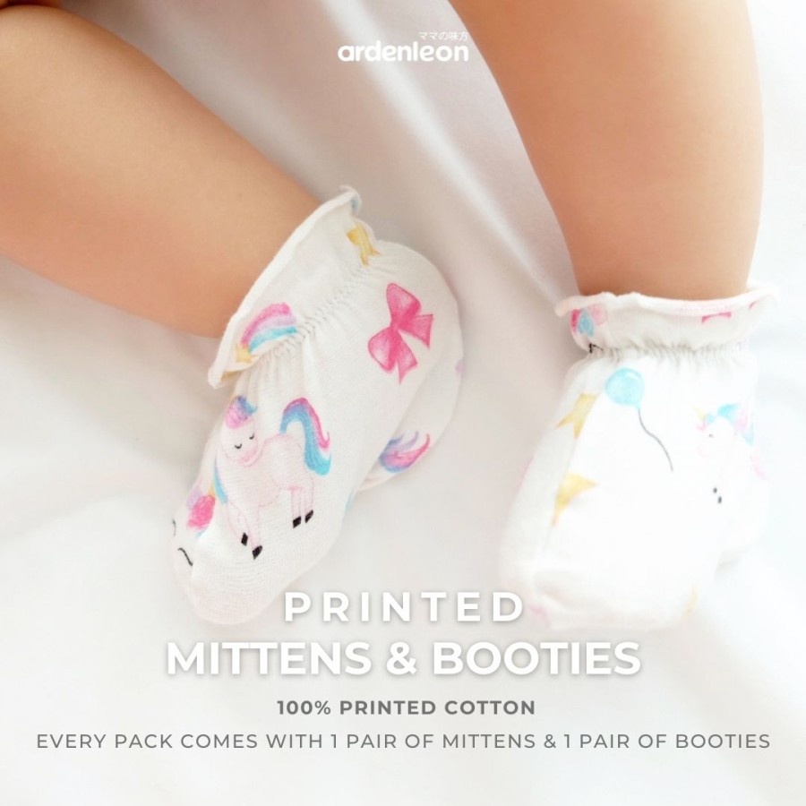 Arden &amp; Leon Mitten &amp; Booties PRINTED/ POLOS / Sarung Tangan Kaki / STK (1 pasang)