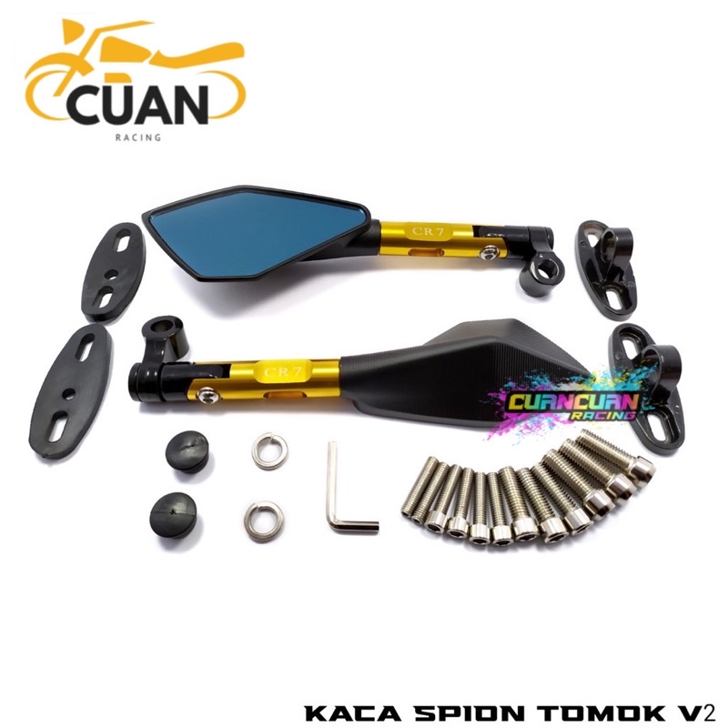 Spion Tomok V2 Kaca Sepion Motor Full Cnc Universal Beat Nmax Vario Vixion R15 Ninja Cbr Satria Fu