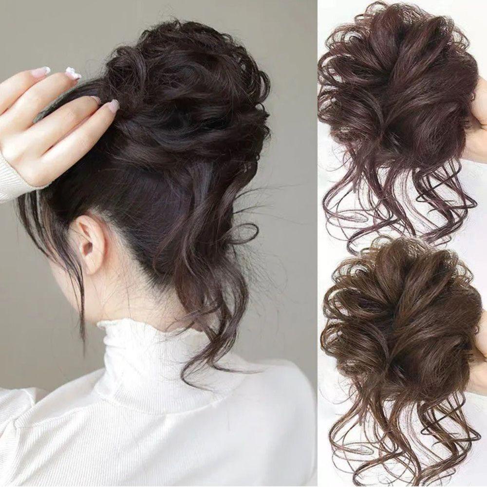 Needway   Wig Hair Clip Convient Elastis Sintetis Hitam Coklat Penebalan Rambut Meningkatkan Volume Rambut Styling Rambut