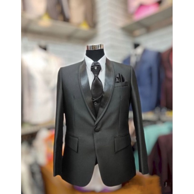 Jas wedding hitam/Jas pengantin pria hitam premium/jas hitam slimfit/jas pria hitam modern/jas forma