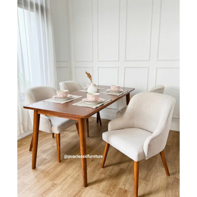 KURSI MEJA MAKAN JOK SCANDINAVIA CAFE RESTO RESTORAN MEWAH RUANG TAMU KELUARGA DINNING SET KITCHEN B