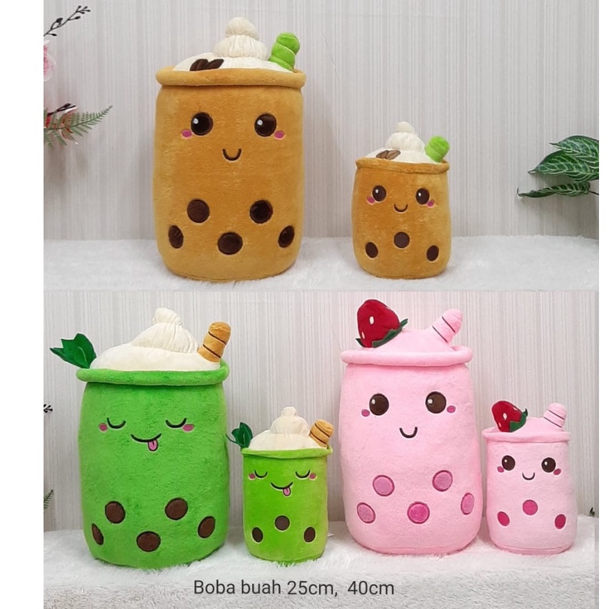 Boneka Boba Pelangi 40cm/Boneka Minuman Boba/Boneka Boba Buah/Boneka Boba Green Tea/Boneka Boba Kopi