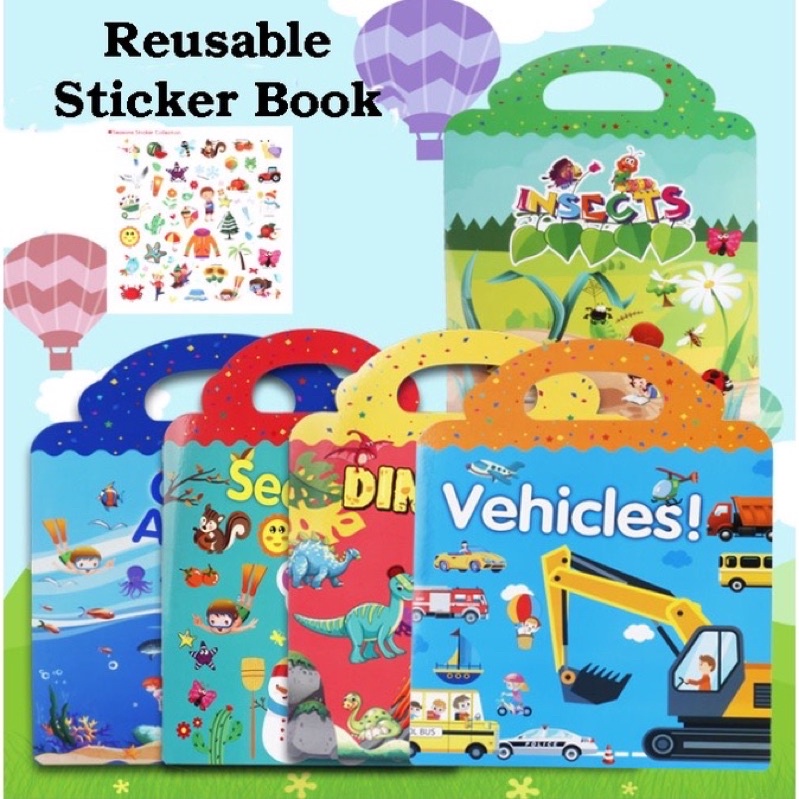 

LILOMILO Reusable Sticker Book/activity sticker book/buku stiker anak waterproof bisa dipakai berulang