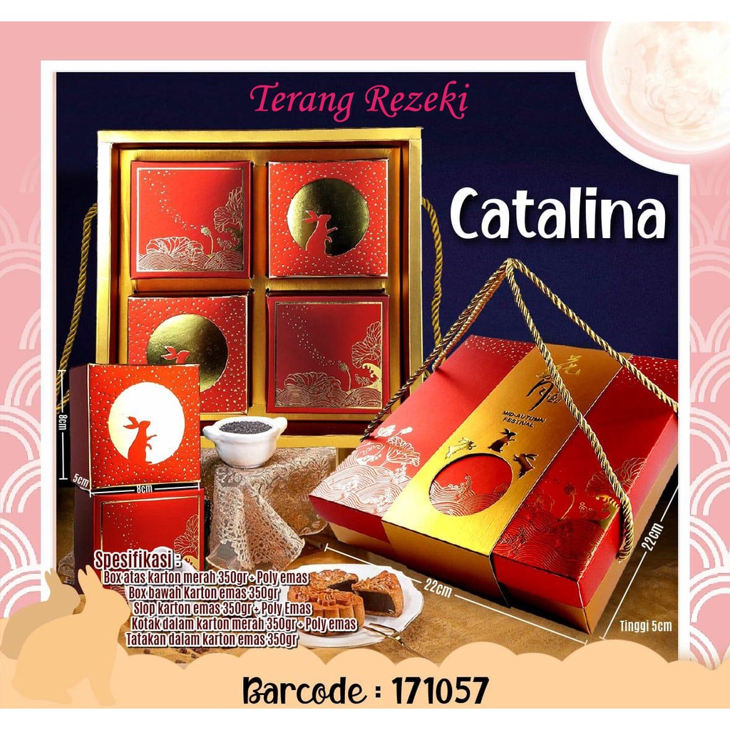 

Kotak Mooncake Box Kardus Kue Bulan Muat 4pcs Mooncake 100gr 125gr 5set