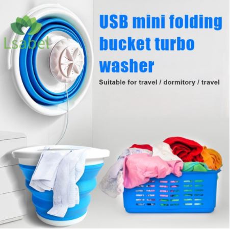 USB Mini Ultrasonic Turbine Washer Ember Lipat 10 Liter Portable Baju Kaos mesin cuci celana bh kaki
