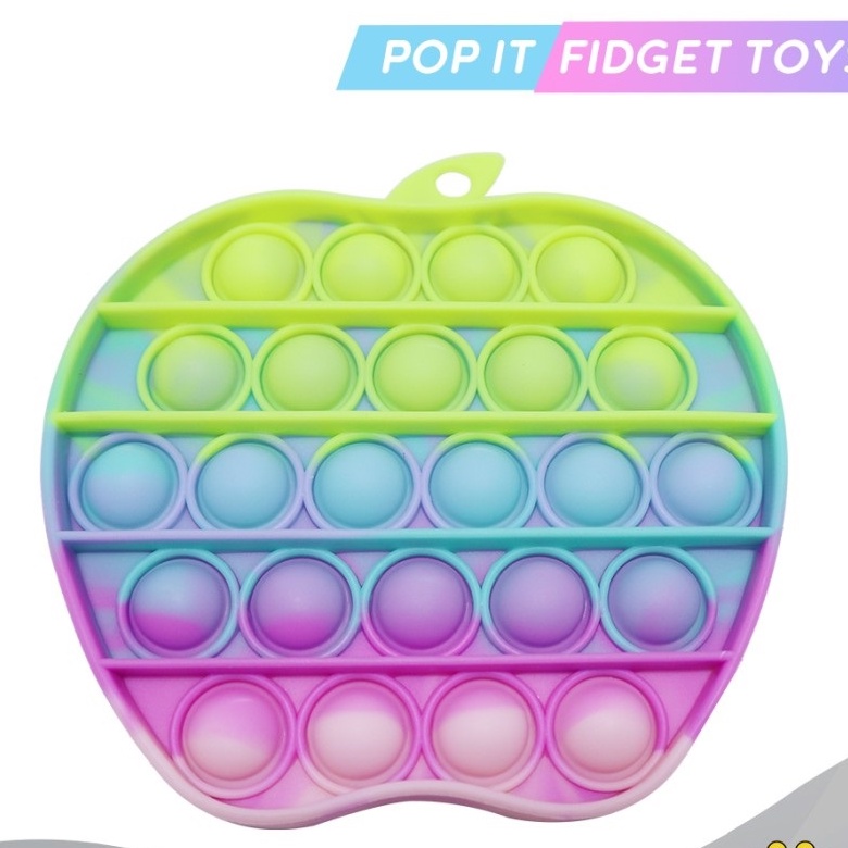 MAINAN POP IT FIDGET TOY MACARON RAINBOW-MACARON-APEL