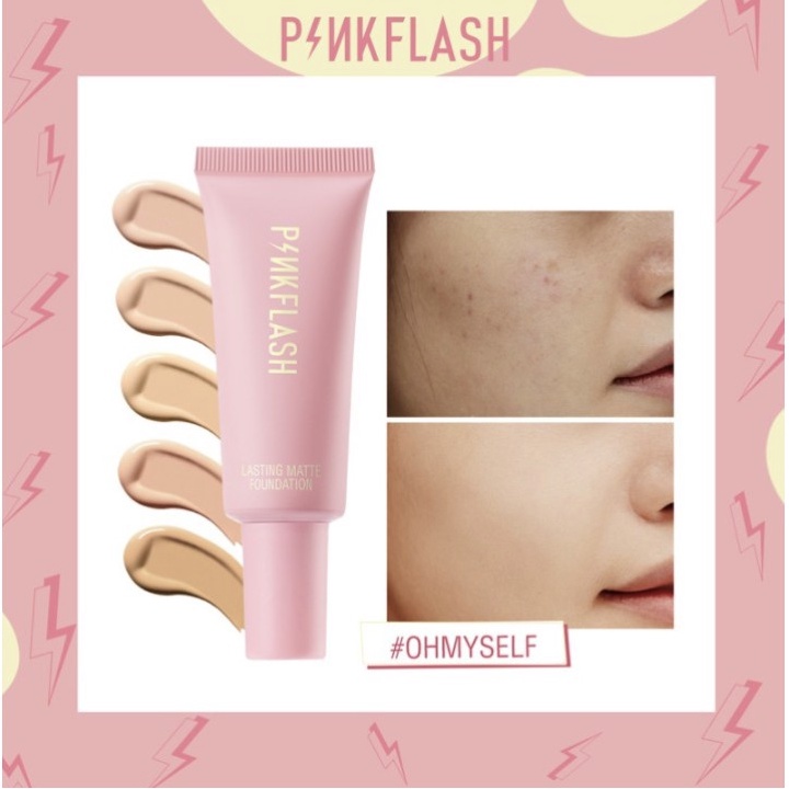 [ PINKFLASH ] OhMySelf Weightless Long Lasting All Day Tahan Air Matte Foundation 6 Colors PF002