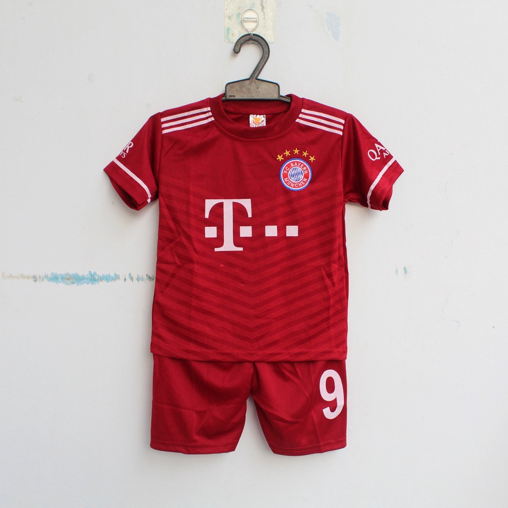 setelan baju bola anak bayern munchen/baju kaos bola bayern munchen size 1-12thn