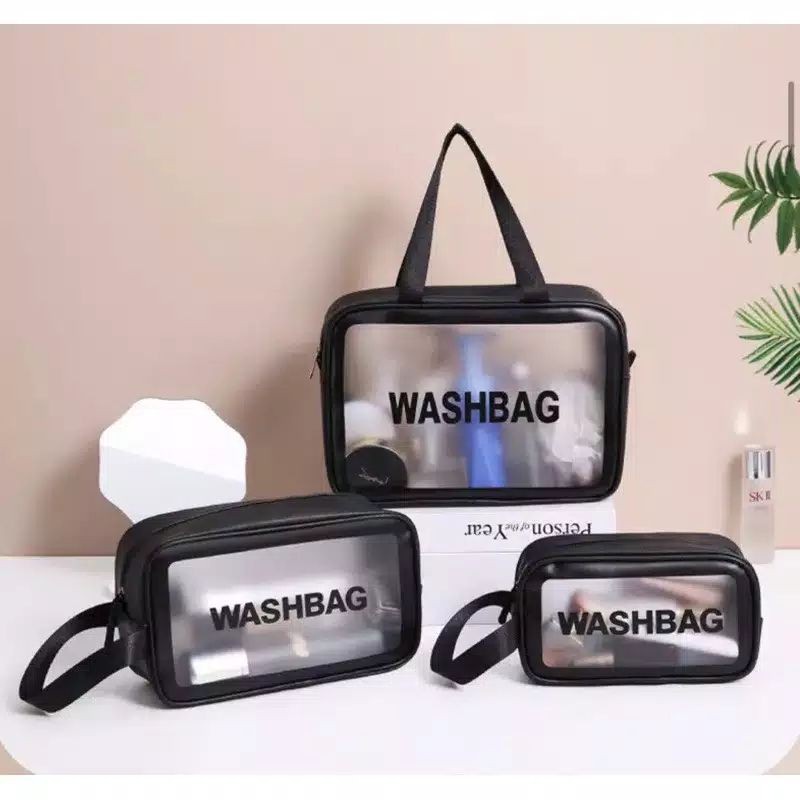 Washbag Pouch Kosmetik Transparan / Pouch Make Up Transparant Waterproof Toiletries