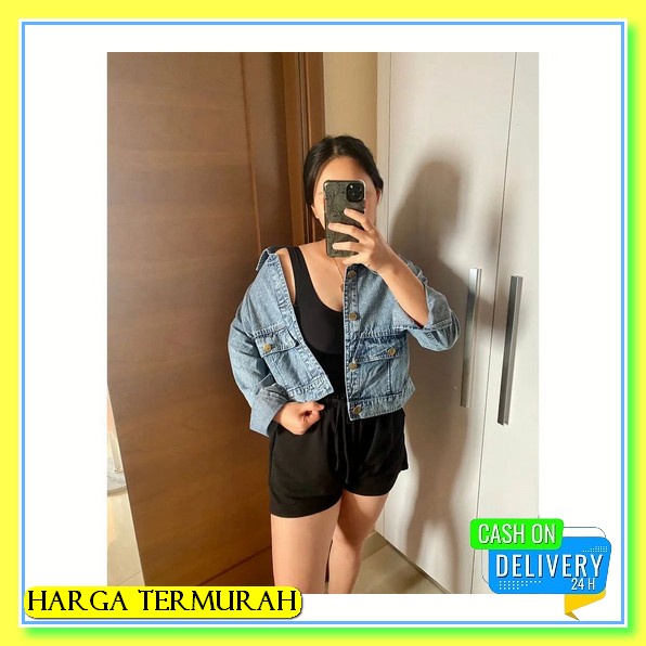 Jaket Jeans Wanita Crop Import Jins Wanita Jacket Jens Kekinian Cewek Terbaru Jket Jen Levis Termura