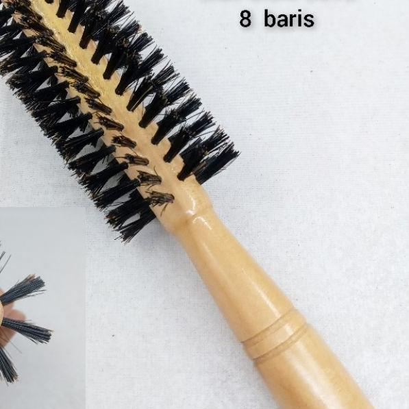 Sisir Blow Gagang Kayu / Sisir Rambut Salon