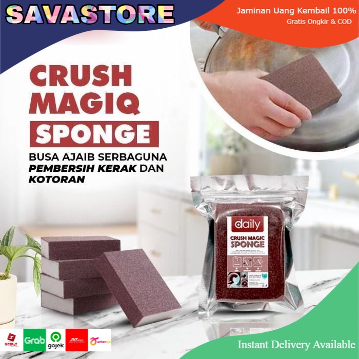 SPONGE PEMBERSIH KERAK PANCI DAILY CRUSH MAGIC SPONGE AMPUH HILANGKAN KERAK