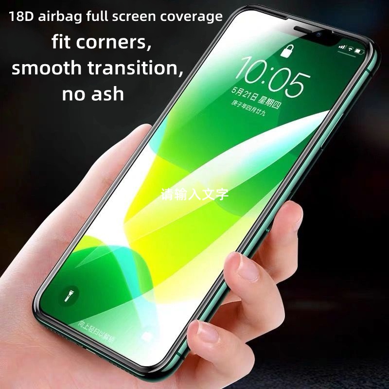 Pelindung Layar tempered glass 18D Motif Daun Maple Untuk iphone 13 12 11 Pro Max 13 12 Mini X XR XS Max 6 7 8 Plus