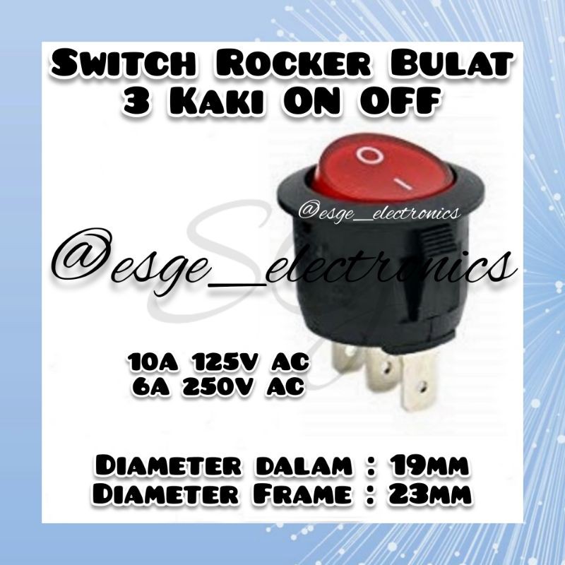 SAKLAR LAMPU ON OFF 3 PIN BULAT SAKLAR 3 KAKI SAKLAR SWITCH KECIL 3 PIN KAKI SAKLAR KARAOKE LAMPU ON