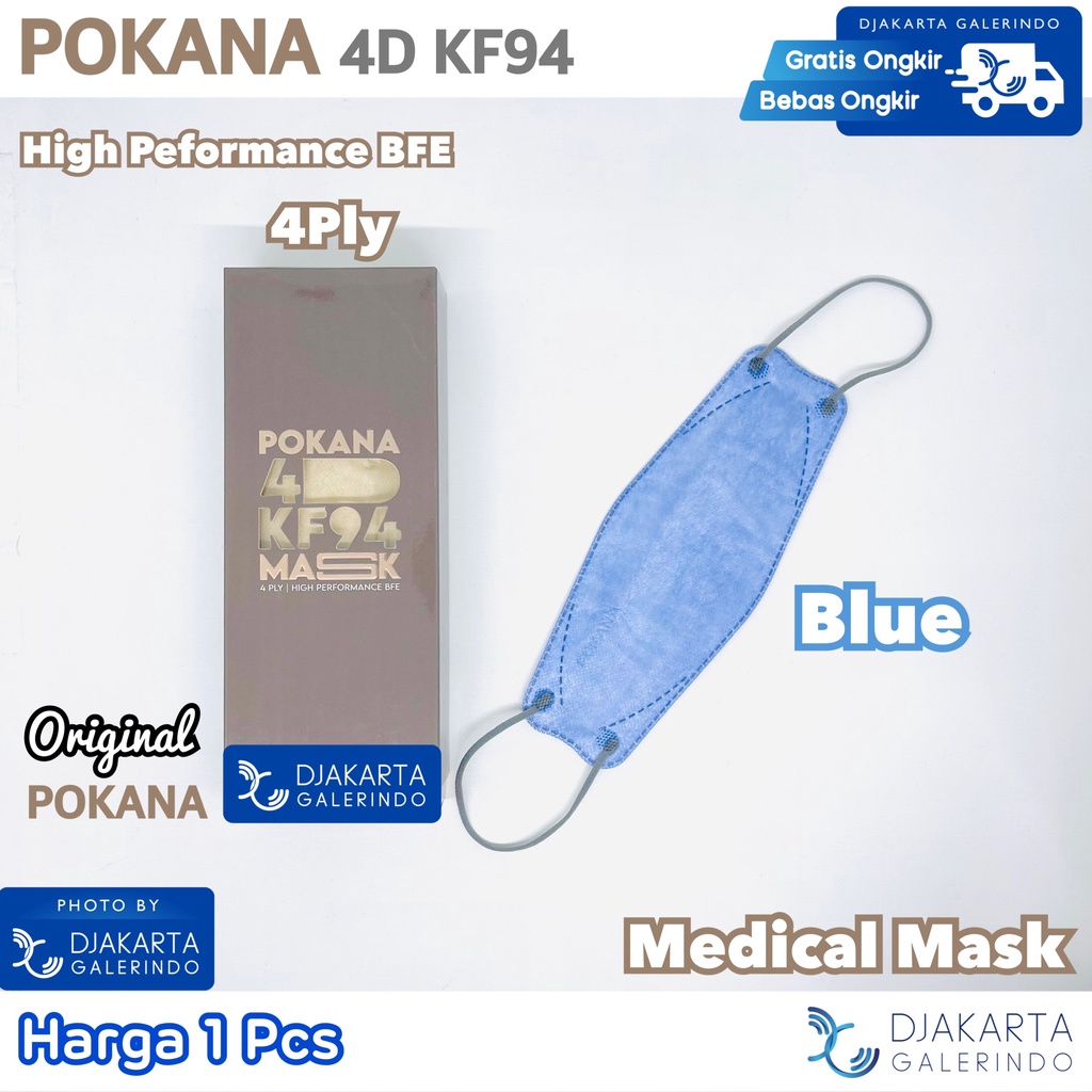 Masker POKANA 4D KF94 Masker Medis 4ply Original Pokana