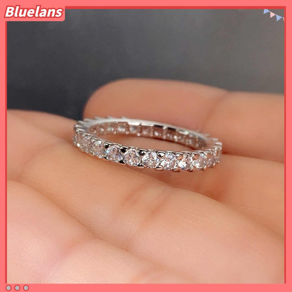 Cincin Jari Bahan Tembaga Aksen Cubic Zirconia Untuk Wanita