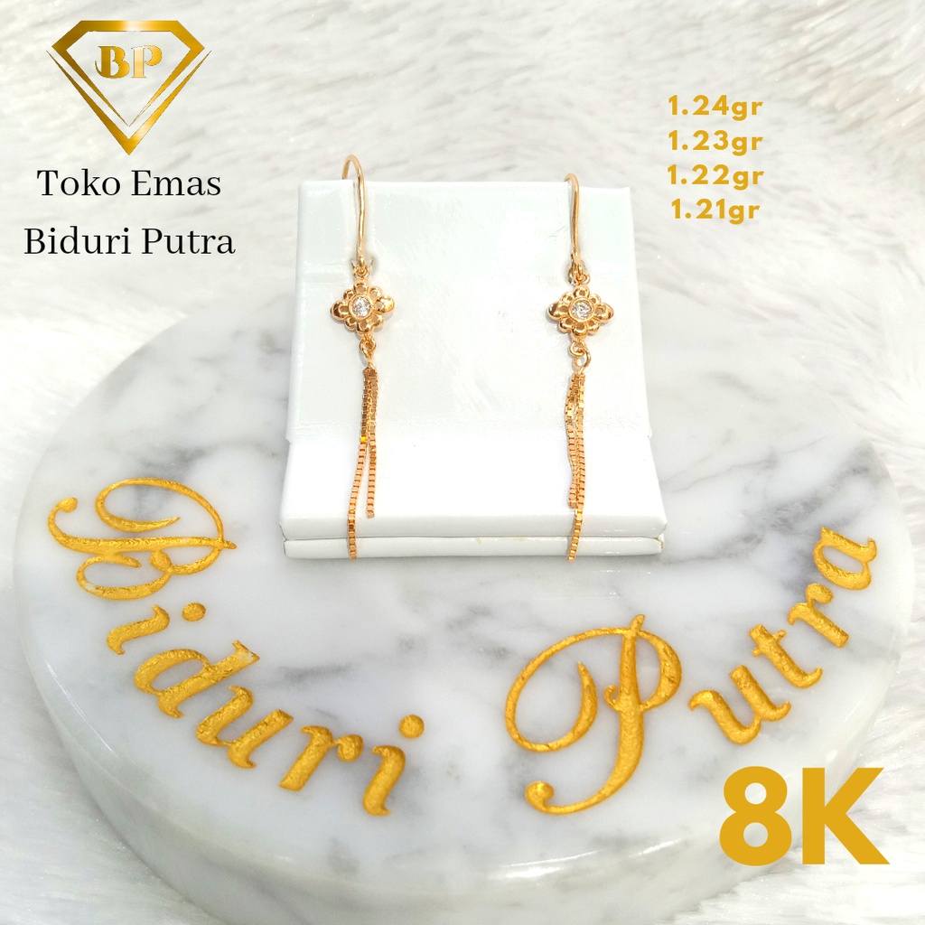 ANTING ELEGANT VARIASI MATA PERHIASAN EMAS ASLI KADAR 8K/375 toko emas biduri putra