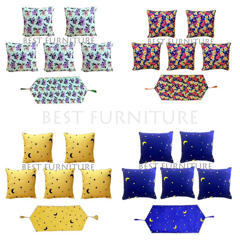 Best Sarung Bantal Sofa 1 Set isi 5pcs dan 1bh Taplak Meja