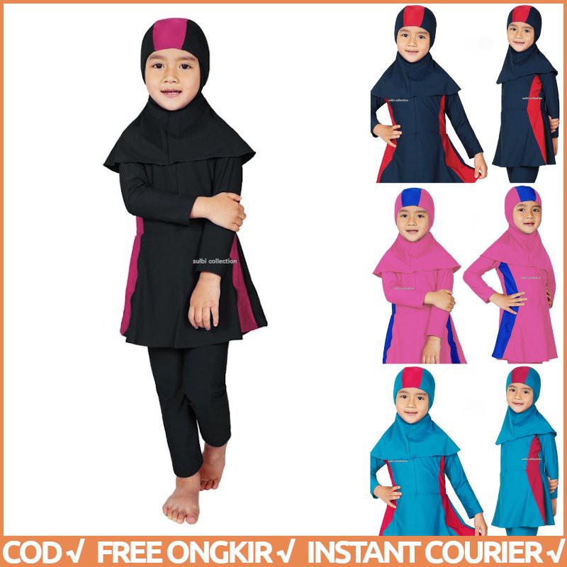 SULBI Baju Renang Muslimah Kids Anak Usia SD SBAP