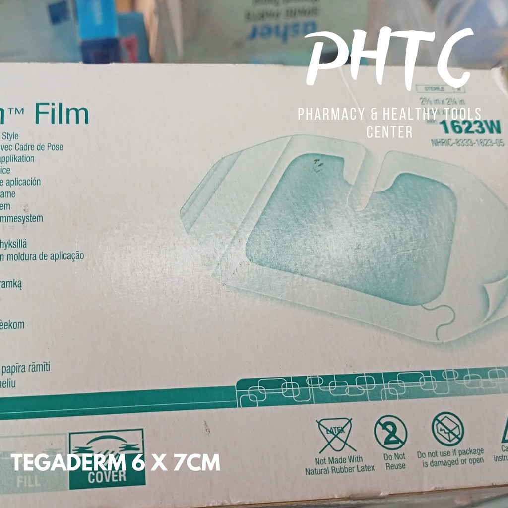 3M Tegaderm Film 1623W 6cm x 7cm l Plester Infus l Plaster Bening Anti Air - Ecer