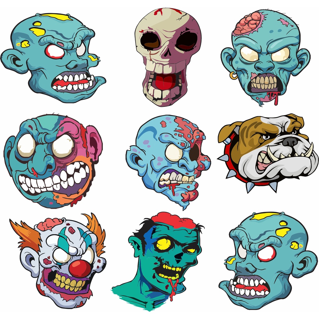 Zombie Sticker Vector Set - Coreldraw