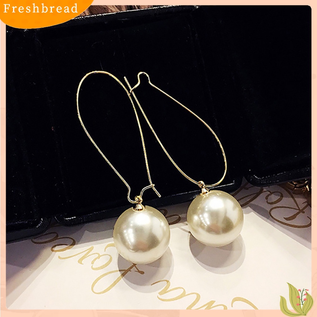 【Fresh】❀Women Elegant Long U Shape Faux Pearl Pendant Drop Dangle Earrings Jewelry Gifts