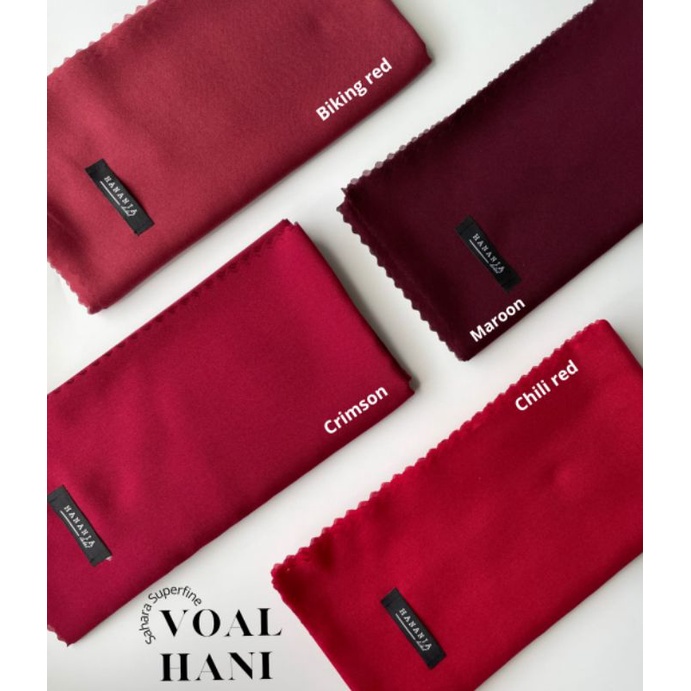 HANANIA LABEL - HANI VOAL SAHARA SUPERFINE | MERAH MAROON CHILI BIKING RED CRIMSON KEUNGUAN MAROON R