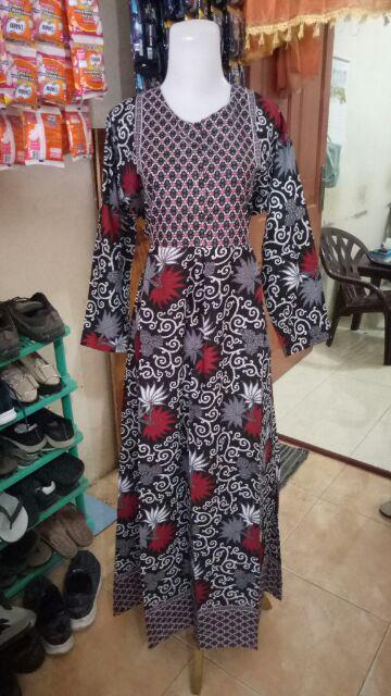 Ms Gamis Batik Sriwedari Maxi Super Jumbo Xxl Ld 110c. Bumil/busui Katun Sogan