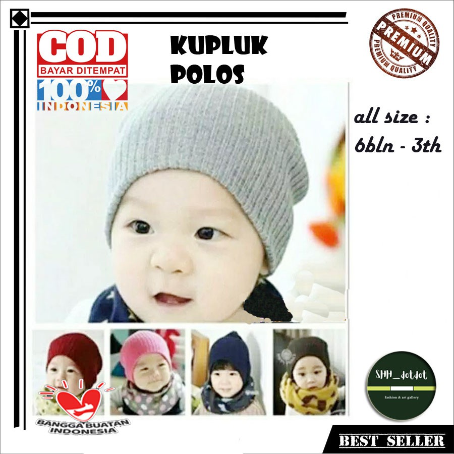 KUPLUK ANAK POLOS/KUPLUK RAJUT/CIPUT RAJUT/KUPLUK WOLL/KUPLUK BAYI LAKI LAKI PEREMPUAN/BEANIE HAT