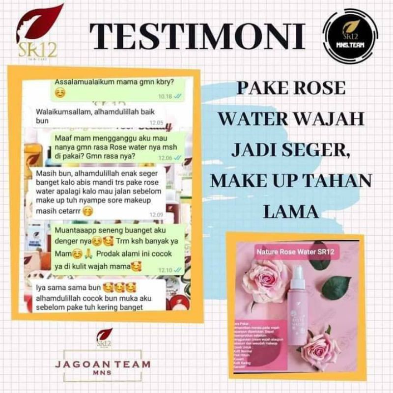 NATURE ROSE WATER SR12 / MELEMBABKAN KULIT WAJAH / MEMBANTU MEMAXIMALKAN MAKE UP