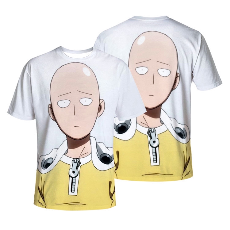  Kaos  T shirt Lengan  Pendek  Print One Punch Man Saitama 3d 