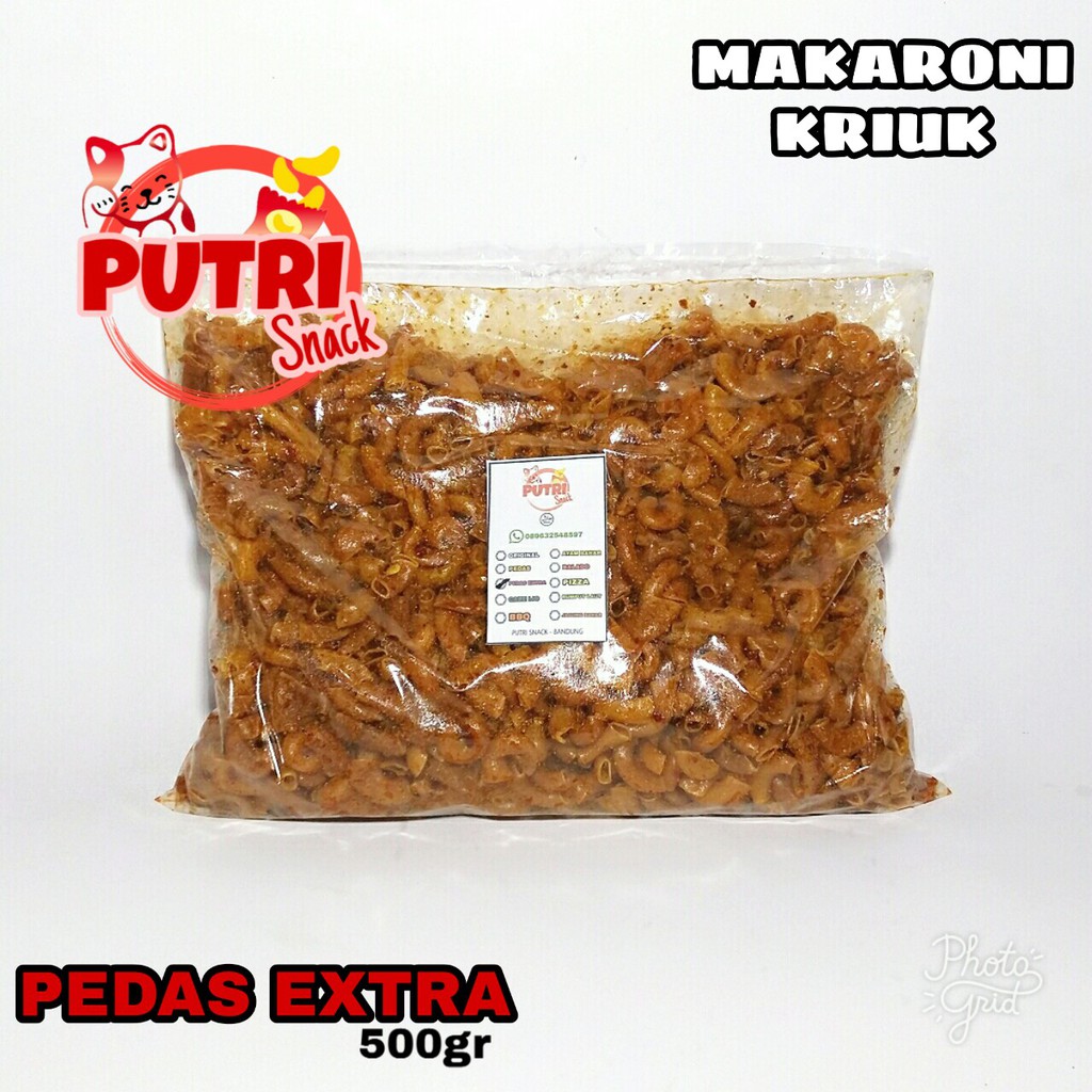 Makaroni Kriuk Kemasan Kiloan ( putri snack ) cemilan kering 500gr