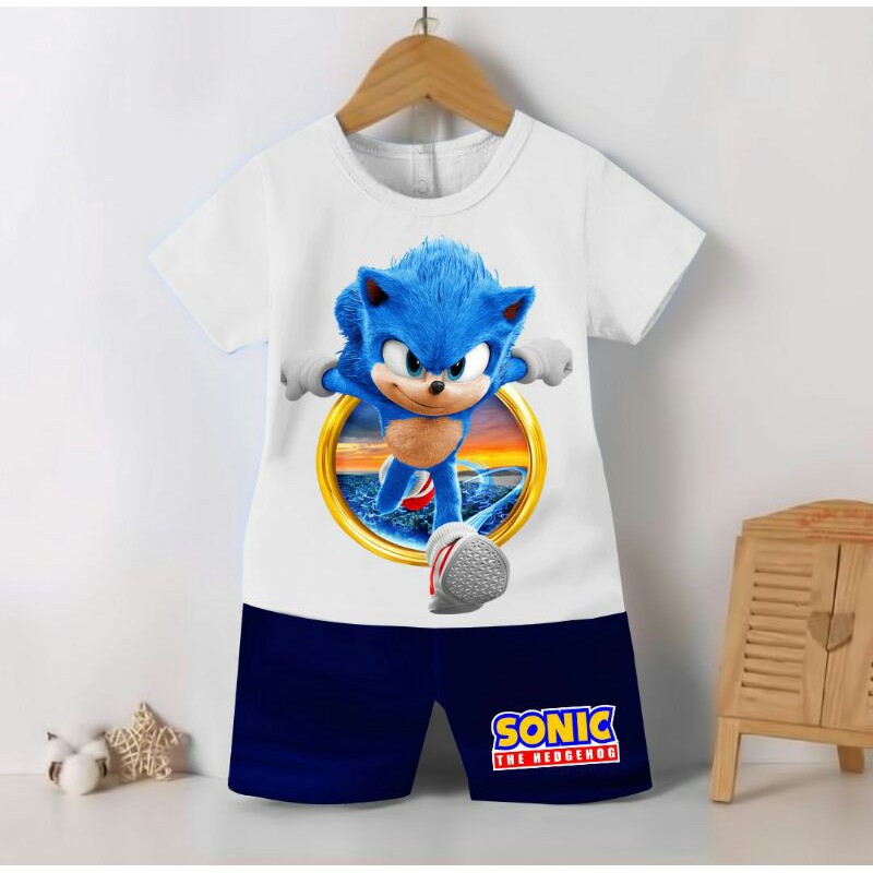 Setelan Baju Anak Lucu Kekinian Gambar Sonic Shopee Indonesia