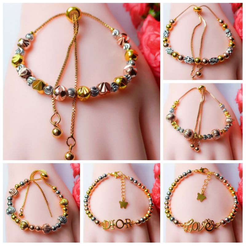 Gelang Serut Batu Permata Fashion Korea