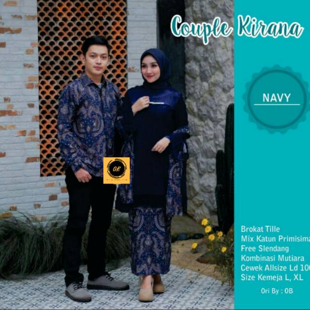 Couple Kirana ~ Couple Batik ~ Sarimbit Batik Murah ~ Couple Batik Kebaya Set Brokat Tille