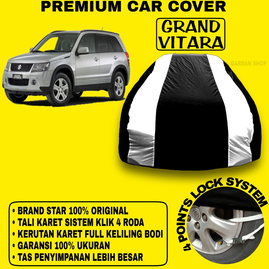 Body Cover GRAND VITARA Sarung Strip SILVER Penutup Pelindung Bodi Mobil Suzuki Vitara PREMIUM Cover