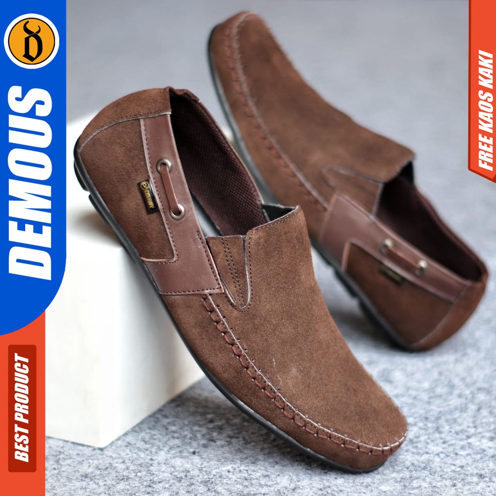 DEMOUS ASTA Sepatu Slip On Casual Slop Kasual Kulit