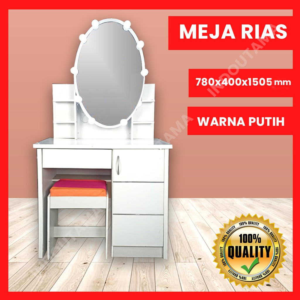 Jual MEJA RIAS PUTIH / MEJA RIAS KACA SLIDING [BELUM TERMASUK LAMPU ...