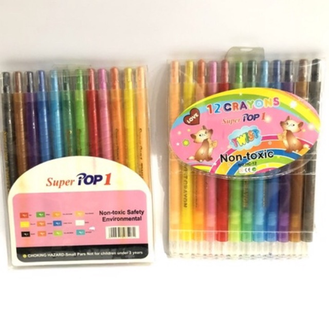 

Kerayon Puter Pop-1 / Kerayon Puter Super Pop 1 HC-12 / Twist Crayon Super Pop-1 isi 12pcs / Kerayon puter isi 12