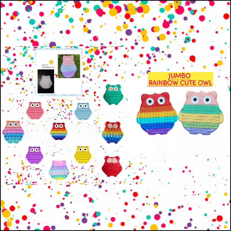 Mainan Anak Edukasi Fidget Pop It  "Cute Owl Bird Animal" Ready Stock Viral New