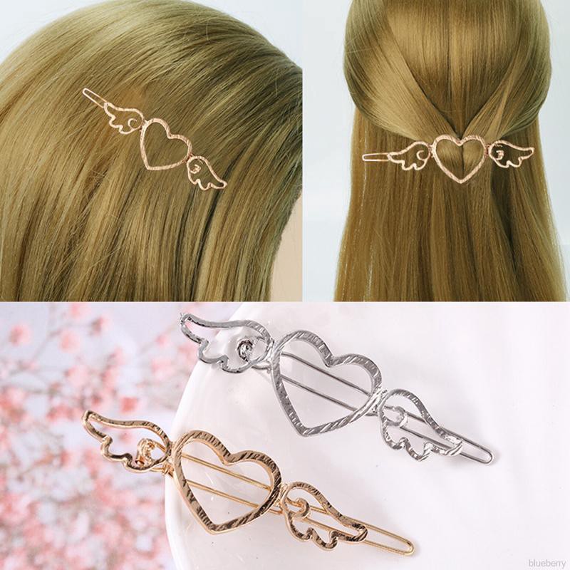 Retro Sweet Temperament Openwork Love Wings Ladies Hair Clips