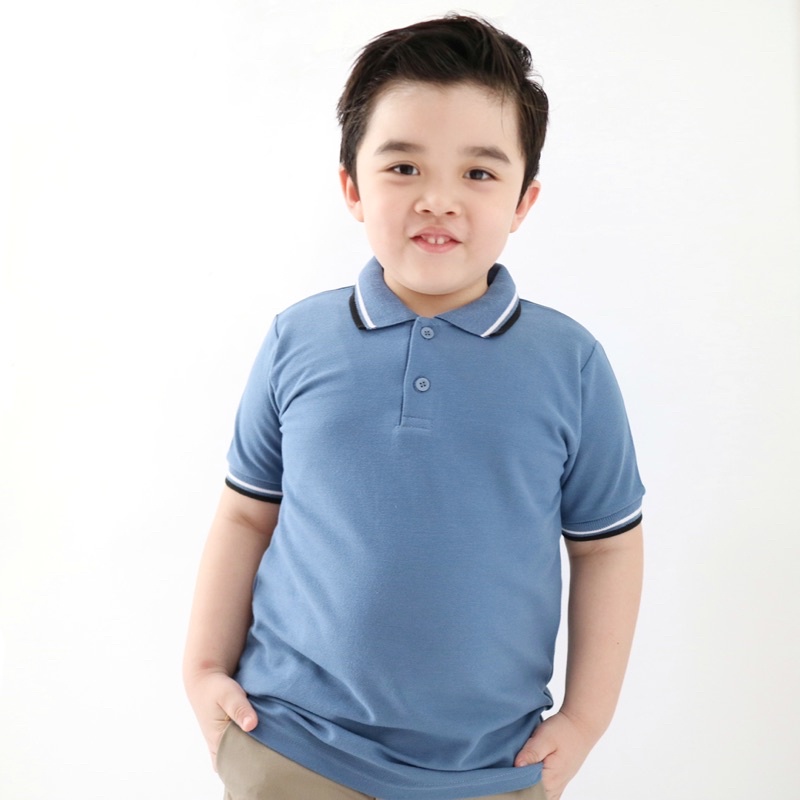 Yobebee II Polo Shirt Anak Laki Laki Usia 2 4 6 8 10 Tahun Kemeja Kaos Polo Model Tangan Pendek Baju Atasan Kids Polos Cotton Lembut Strech Boy Tee Shirt Model Casual Santai Kaos Kerah Anak Cowok