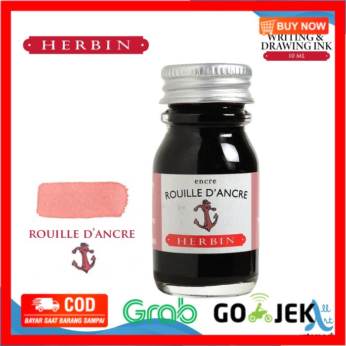 

(BISA COD) Tinta Kaligrafi Herbin Writing and Drawing Ink Bottle 10ml - 02/02 - ROUILLE ANCRE