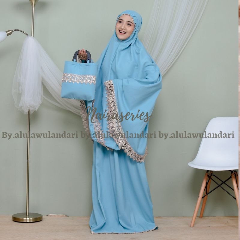 Mukena Nairaseries katun polos dewasa renda giper