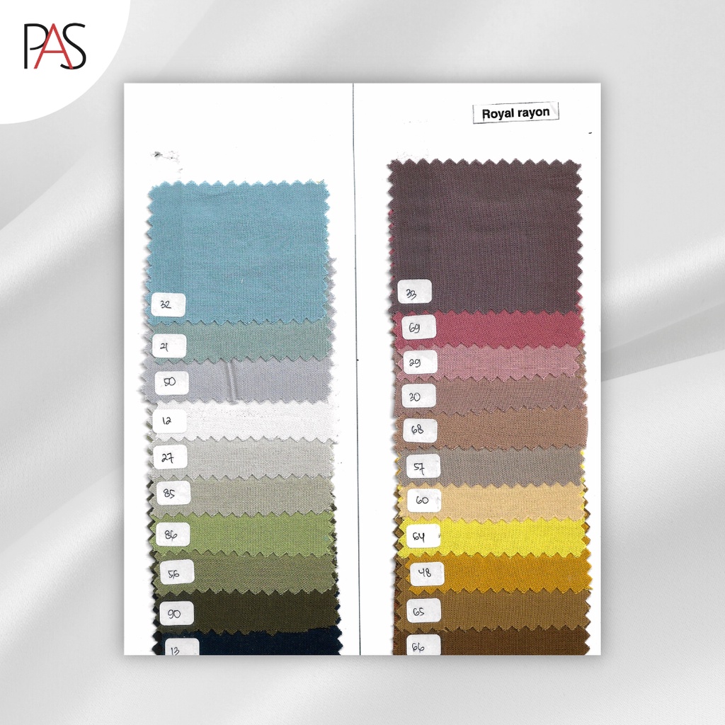 Katalog Warna Kain Rayon Royal Rayon